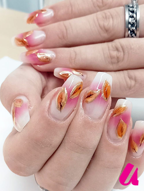 Nailart met blaadjes