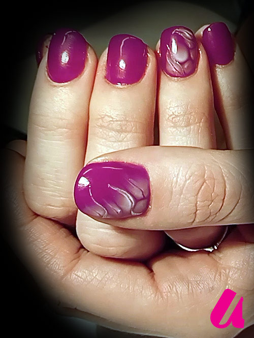 Biab Fuchsia & Blooming nailart